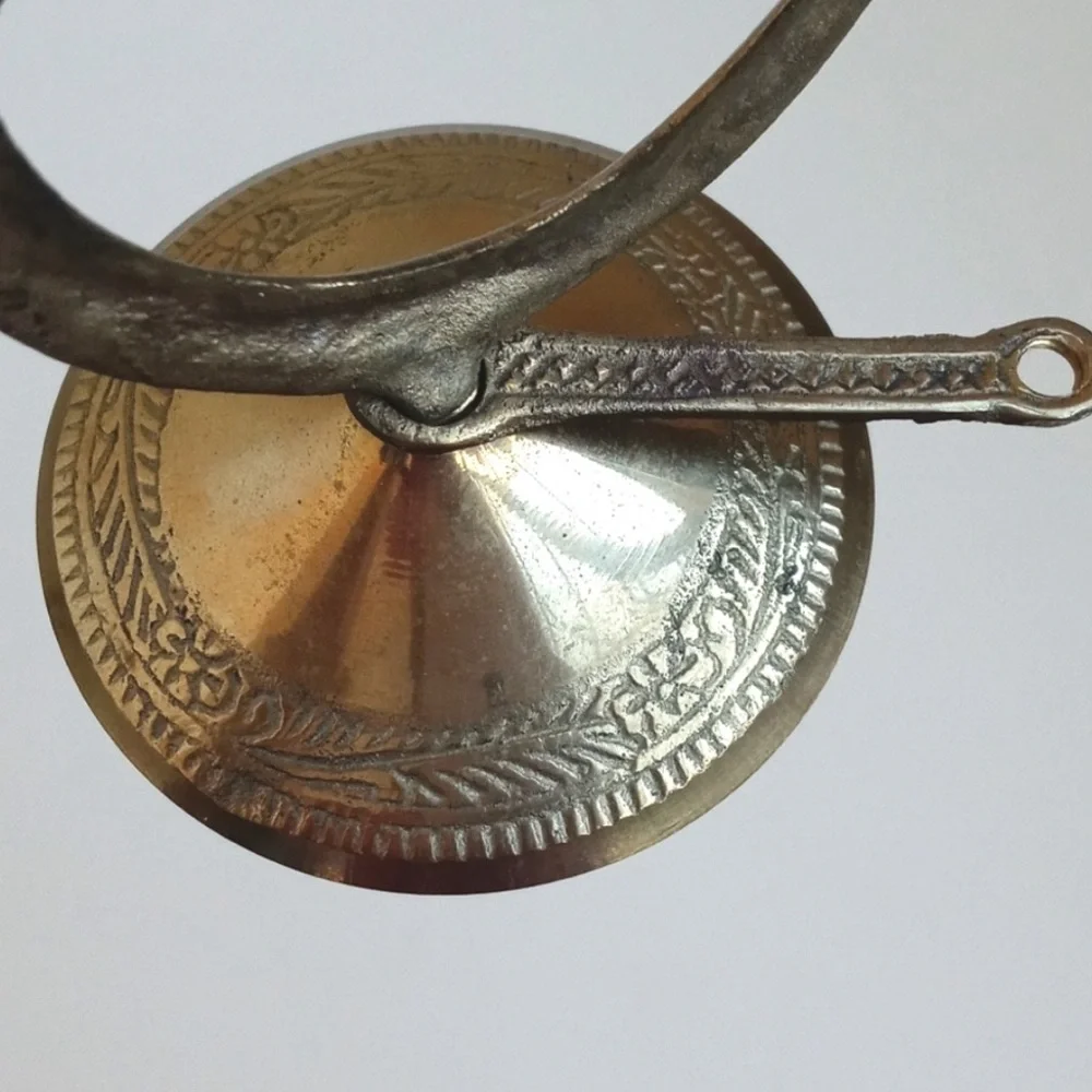 Antique Ohm Brass Incense Holder (4 Holder Slots + 1 Incense Slot) (6” Height)